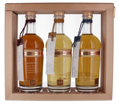 Espressioni Grappa 3x35cl in Holzrahmen